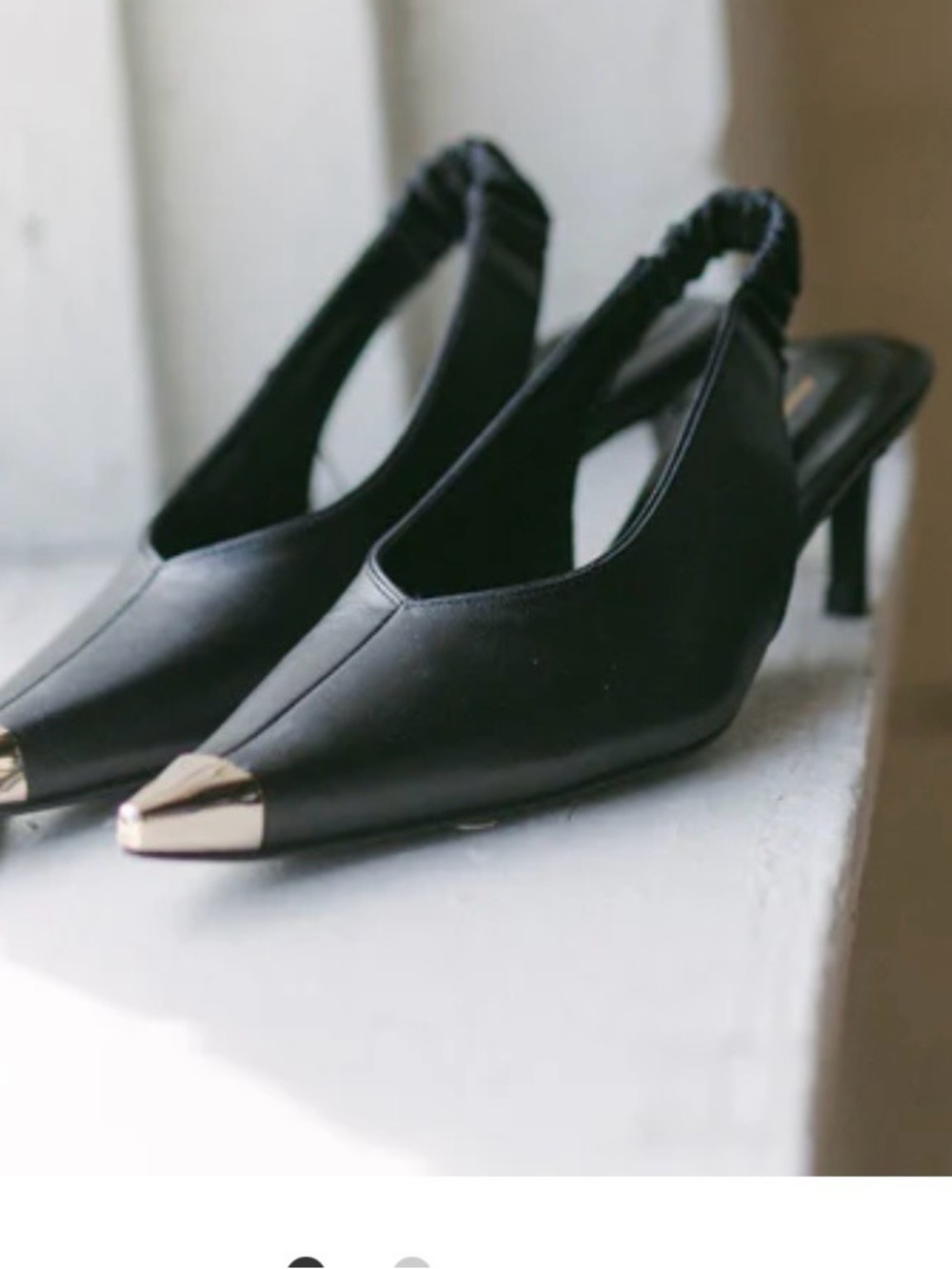 ANINE BING Nina Heels With Metal Toe Cap in Black